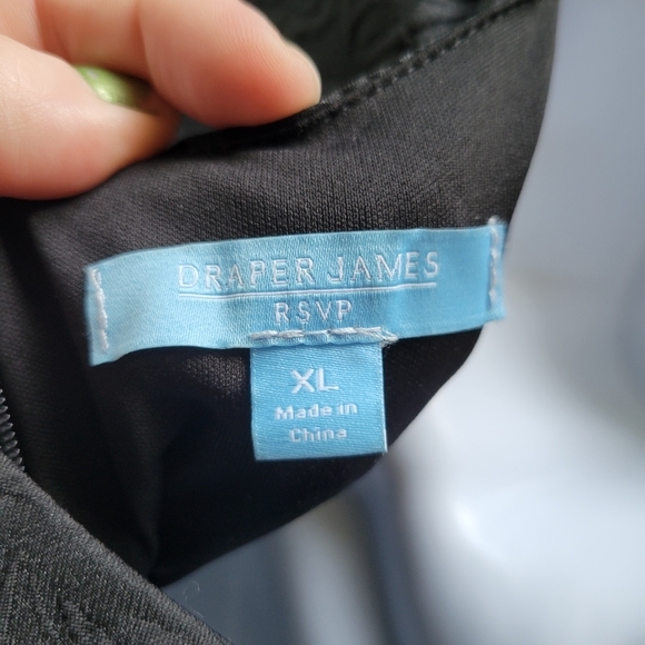 Draper James RSVP Black Rose Patterned Textured Sleeveless Dress, Womens XL - Picture 3 of 8